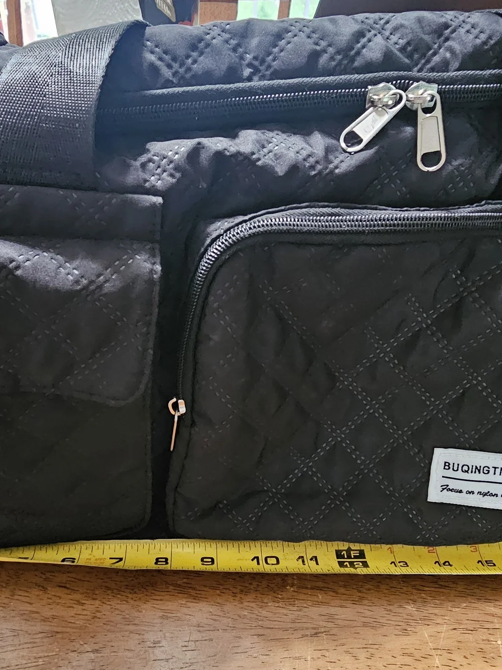 N/A black quilted